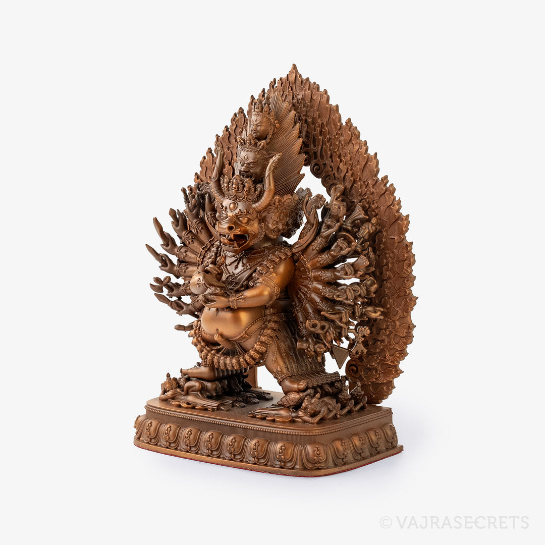 Blessed Yamantaka Solitary Hero Copper Statue, 9 inch