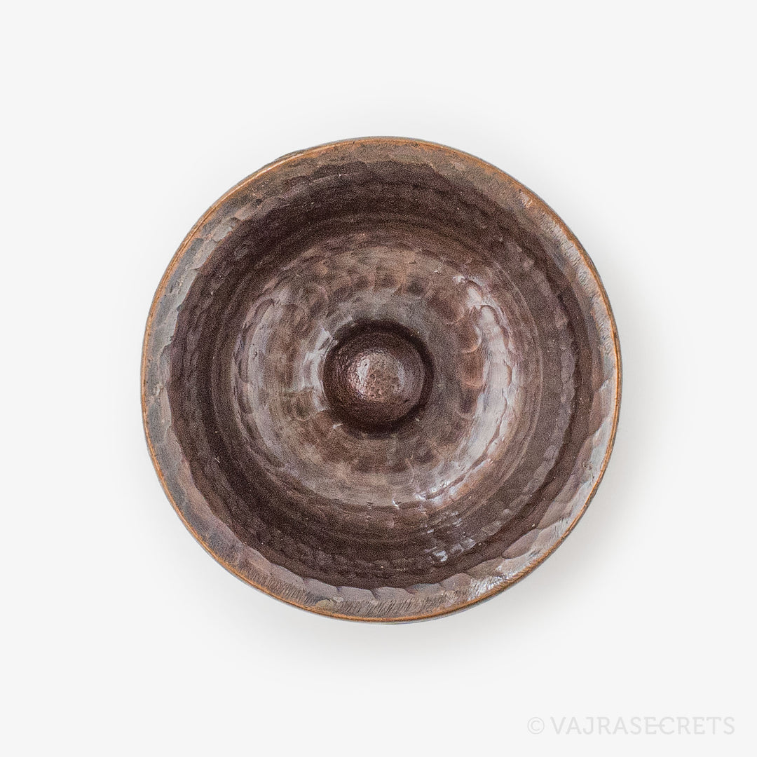 Brass-Trimmed Antique Copper Offering Bowls, 2 inch (Set of 7)