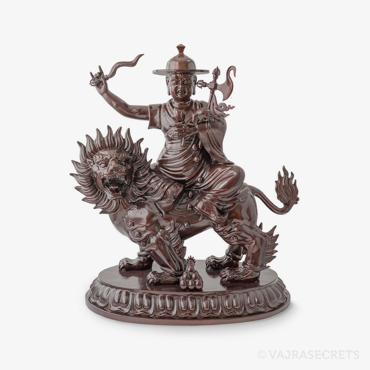 Wrathful Dorje Shugden Brass Statue with Oxidised Finish, 24 inch