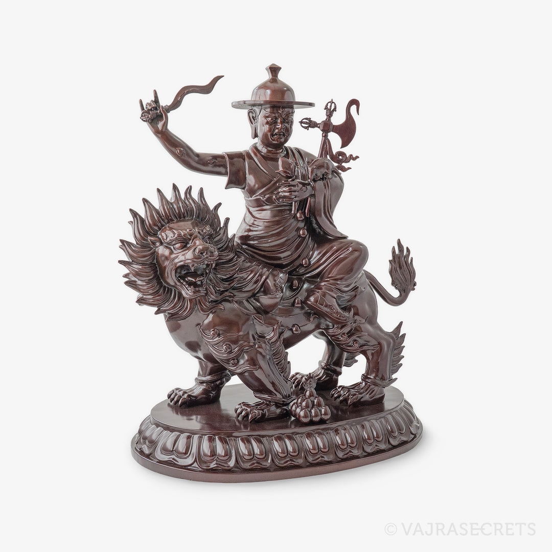 Wrathful Dorje Shugden Brass Statue with Oxidised Finish, 24 inch
