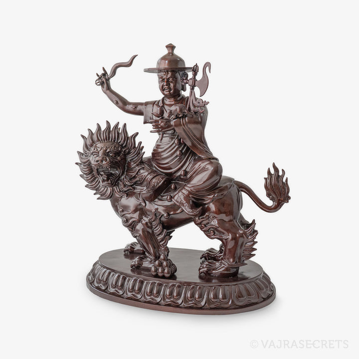 Wrathful Dorje Shugden Brass Statue with Oxidised Finish, 24 inch