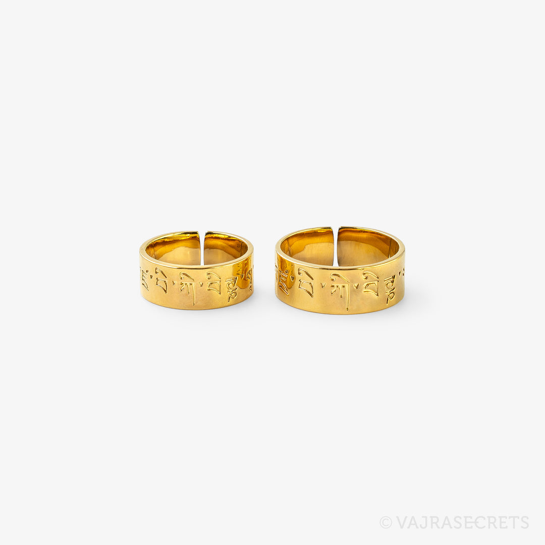 PVD Gold Dorje Shugden Mantra Ring