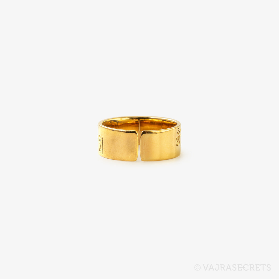 PVD Gold Dorje Shugden Mantra Ring