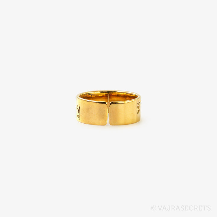 PVD Gold Dorje Shugden Mantra Ring