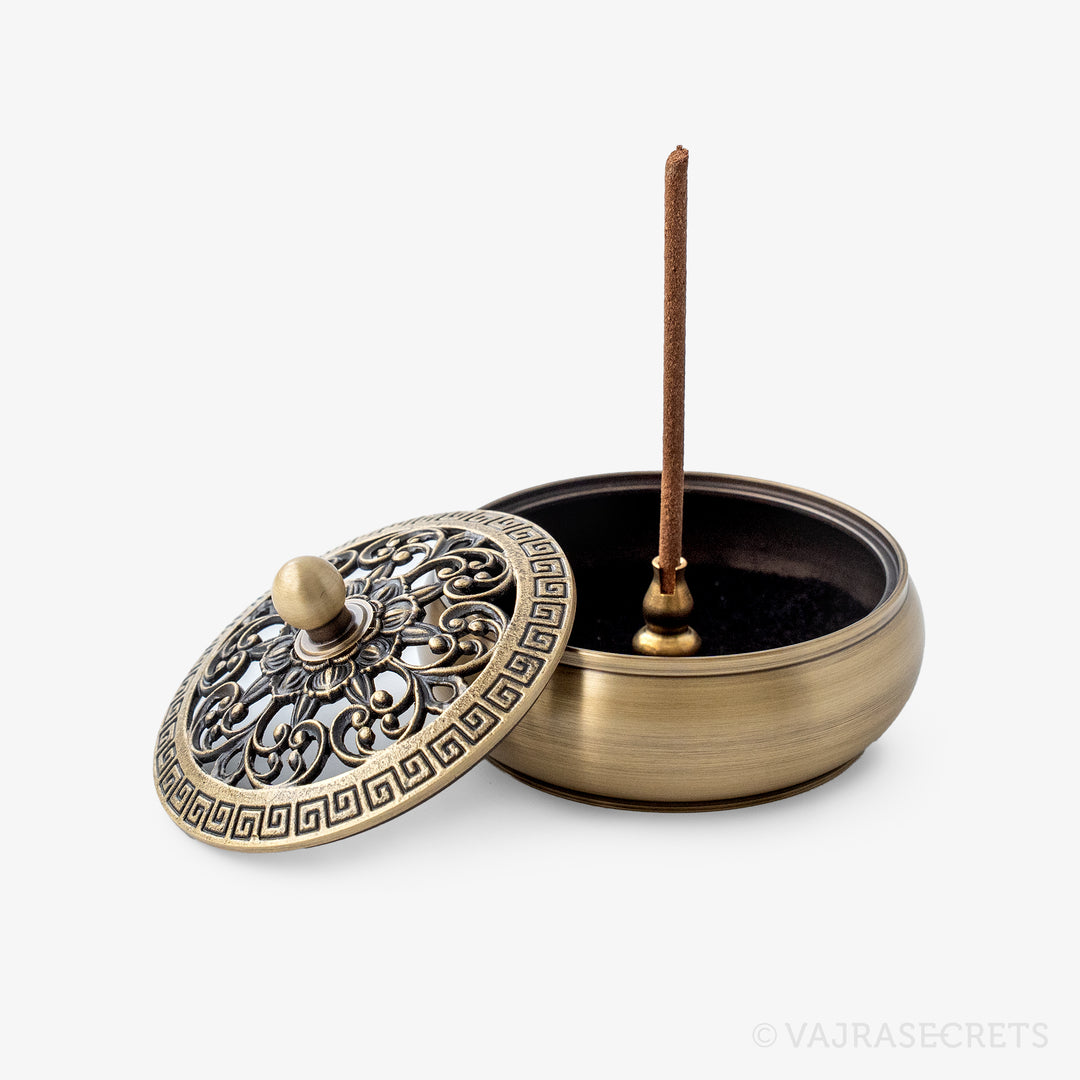 Eight-Petal Lotus Metal Incense Burner