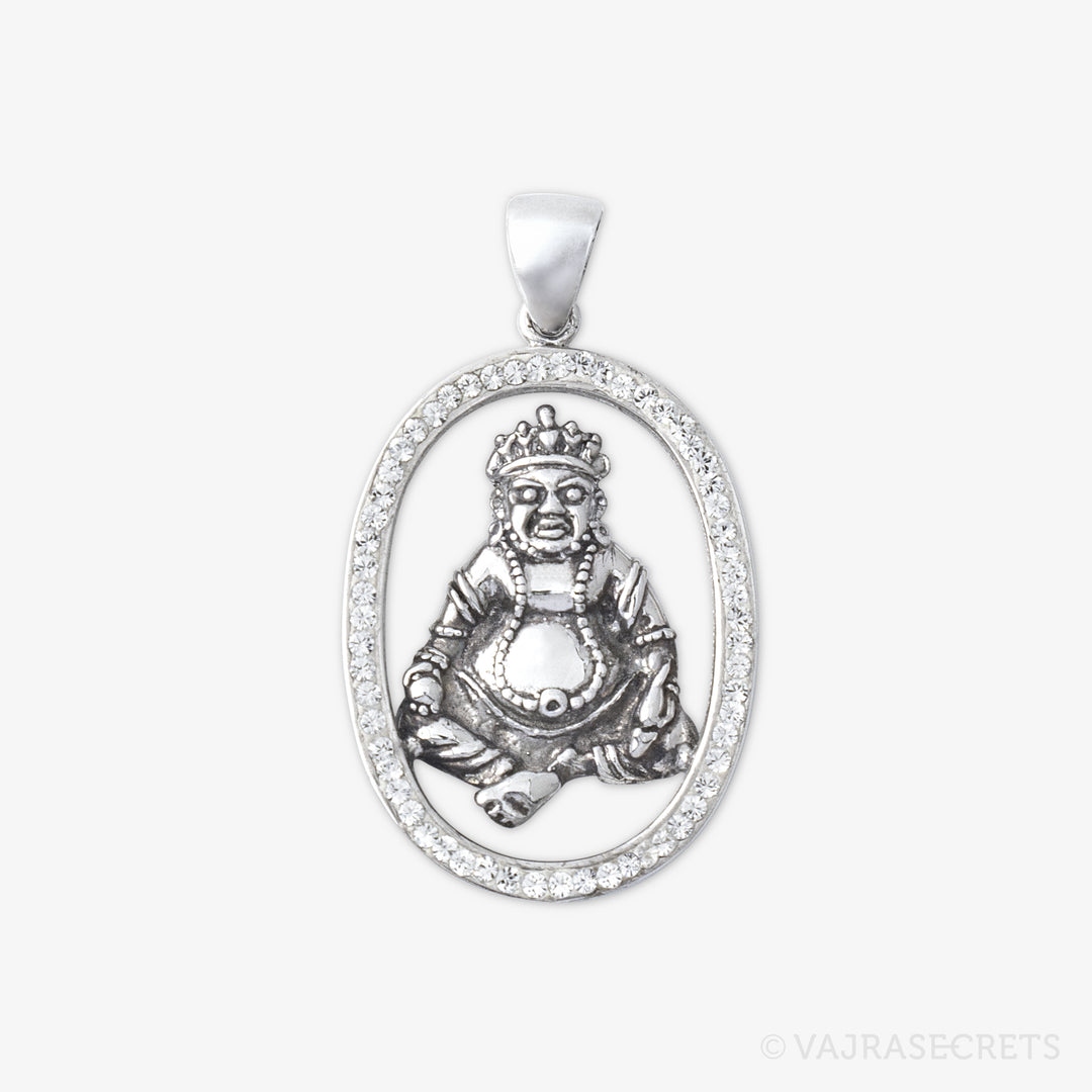 Dzambala Emptiness Oval Pendant with Cubic Zirconia