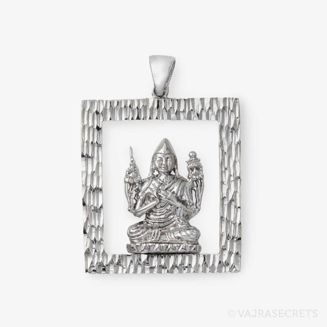 Lama Tsongkhapa Emptiness Square Pendant with Diamond Cut Finish