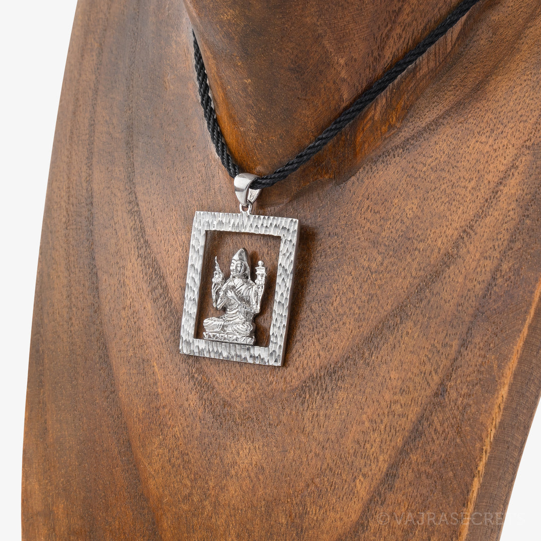 Lama Tsongkhapa Emptiness Square Pendant with Diamond Cut Finish
