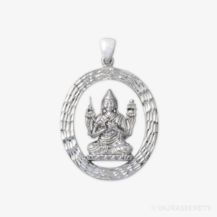 Lama Tsongkhapa Emptiness Oval Pendant with Diamond Cut Finish