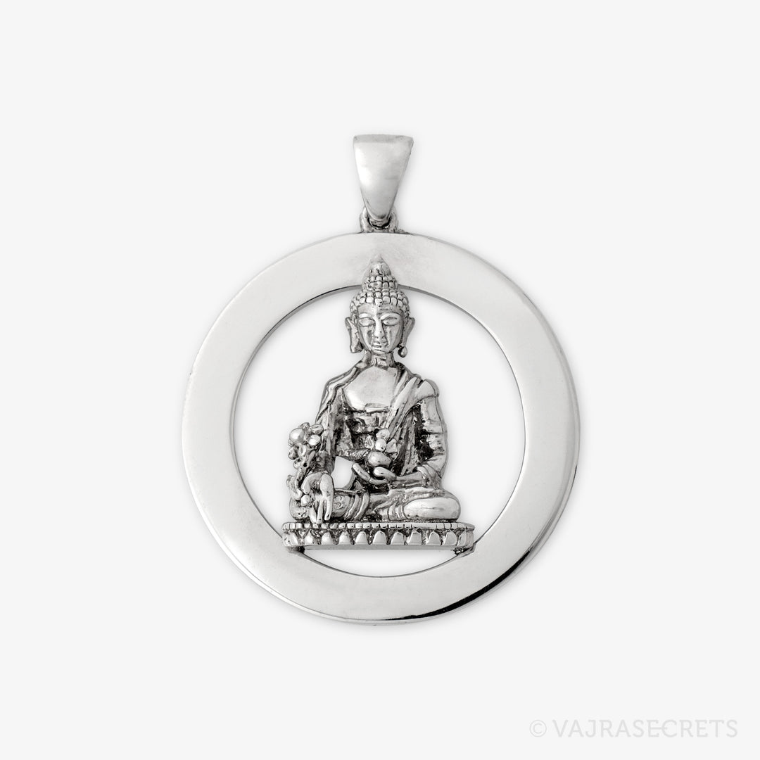 Medicine Buddha Emptiness Round Pendant