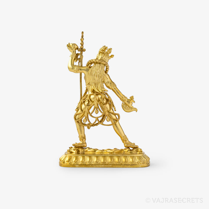Vajrayogini Brass Statue with Gold Finish with Mantra Insertion, 2.75 inch