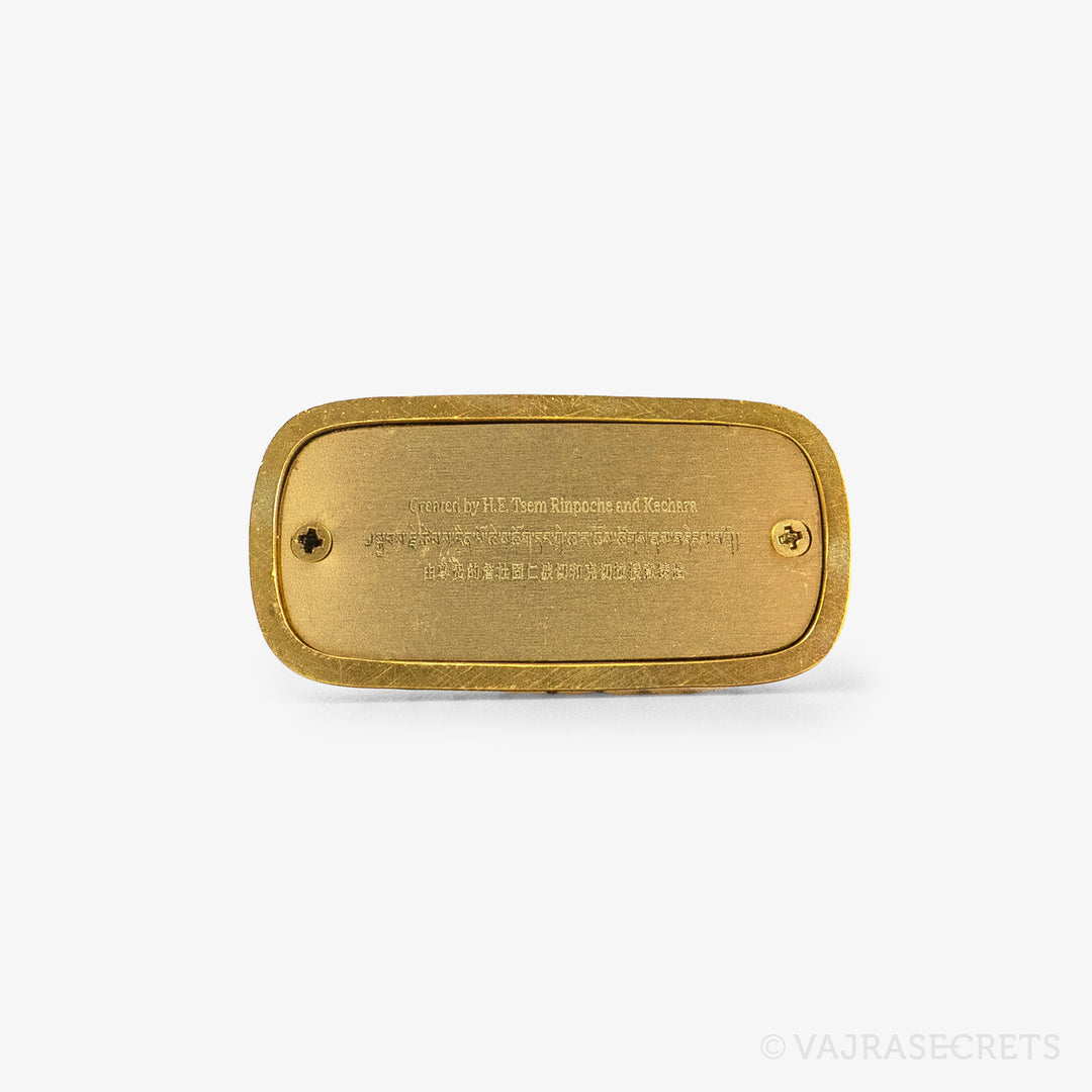 Vajrayogini Brass Statue with Gold Finish with Mantra Insertion, 2.75 inch