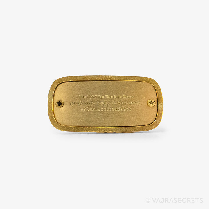 Vajrayogini Brass Statue with Gold Finish with Mantra Insertion, 2.75 inch