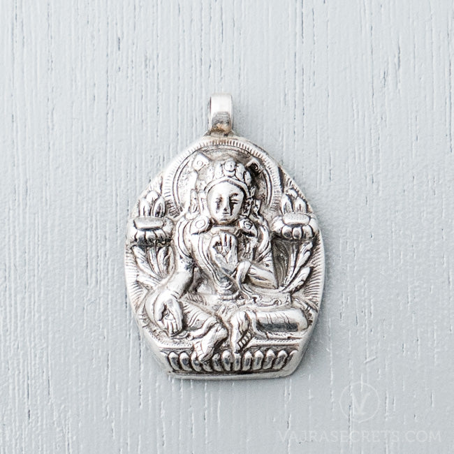 Green Tara Sterling Silver Pendant