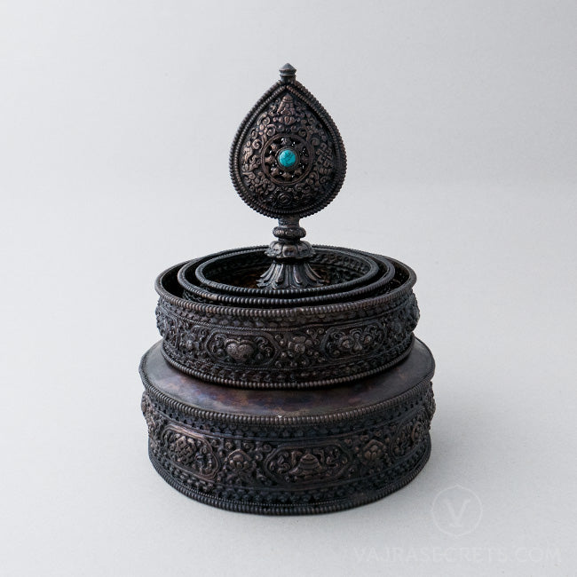 Antique Finish Copper Mandala Set, 6 inch