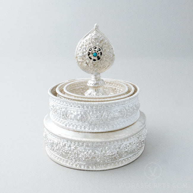 Silver Plated Mandala Set, 6 inch