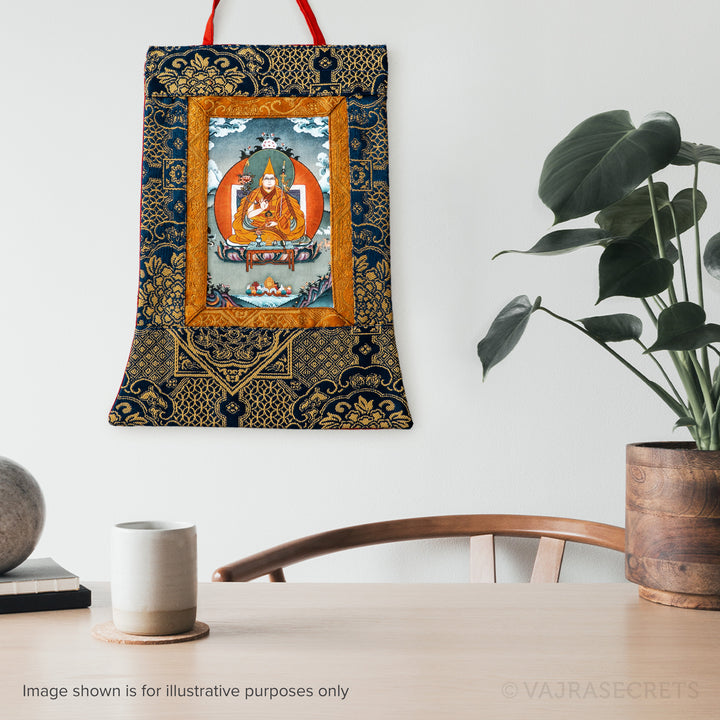 Dorje Shugden Mini Thangka with Brocade (by Tsem Rinpoche)