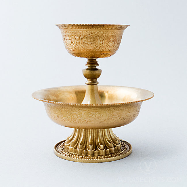 Carved Brass Serkym Set, 5 inch