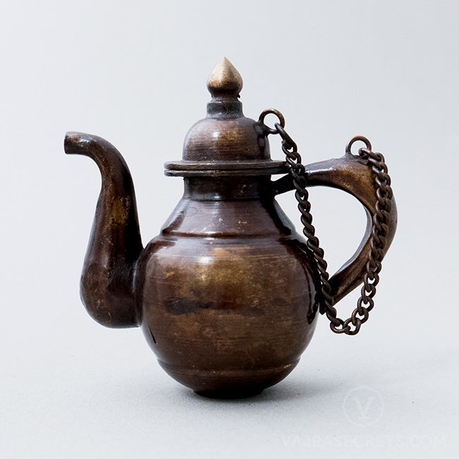 Brass Teapot with Antique Finish, 4 inch