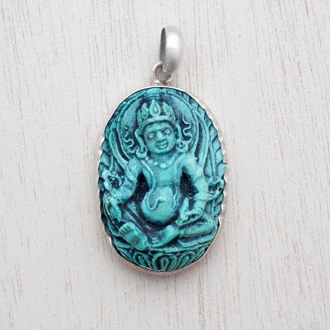 Blessed Dzambala Turquoise Pendant (Junior)